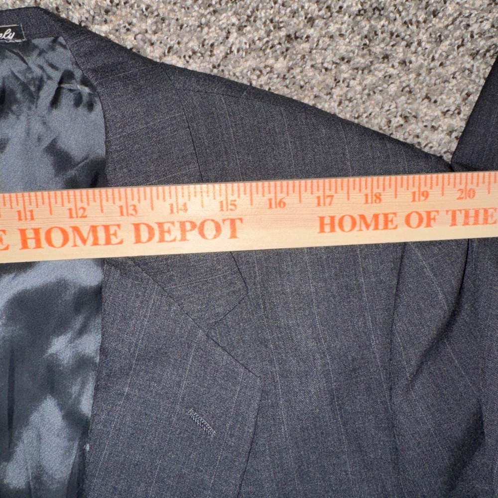 Valentino Uomo 46L Neiman Marcus Vintage Wool Pinstripe Blazer Gray Mens Italy - Picture 3 of 9